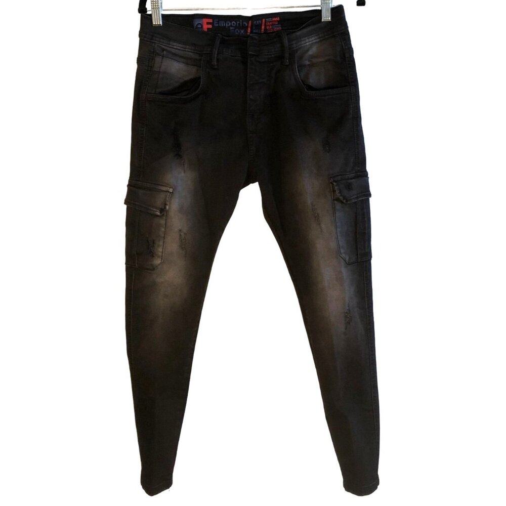 Emporio Fox Distressed Black Jeans Women Size 12